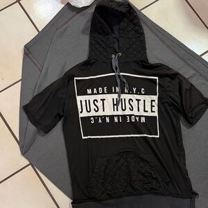 Black Just Hustle Hoodie T-Shirt